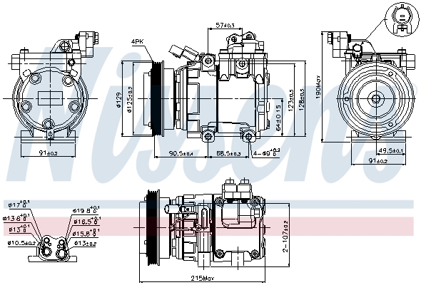 NISSENS 89082 Compressore, Climatizzatore-Compressore, Climatizzatore-Ricambi Euro