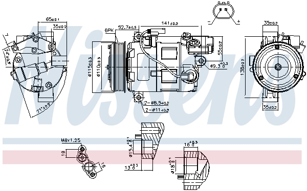 NISSENS 89086 Compressore, Climatizzatore-Compressore, Climatizzatore-Ricambi Euro