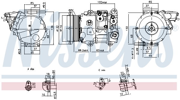 NISSENS 890876 Compressore, Climatizzatore-Compressore, Climatizzatore-Ricambi Euro