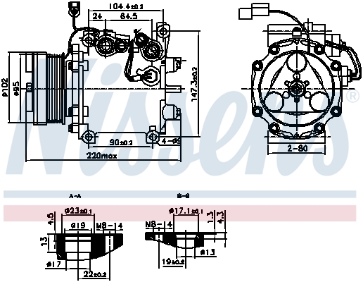 NISSENS 890879 Compressore, Climatizzatore-Compressore, Climatizzatore-Ricambi Euro