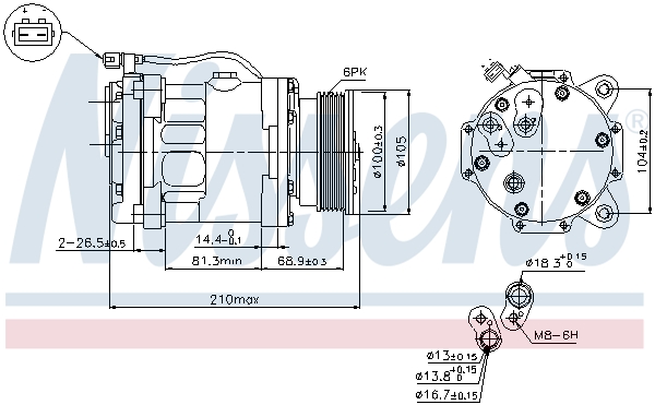NISSENS 89088 Compressore, Climatizzatore-Compressore, Climatizzatore-Ricambi Euro