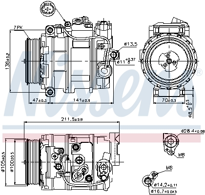 NISSENS 89090 Compressore, Climatizzatore