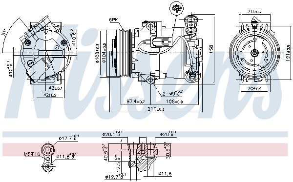 NISSENS 89096 Compressore, Climatizzatore-Compressore, Climatizzatore-Ricambi Euro