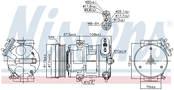 NISSENS 89100 Compressore, Climatizzatore