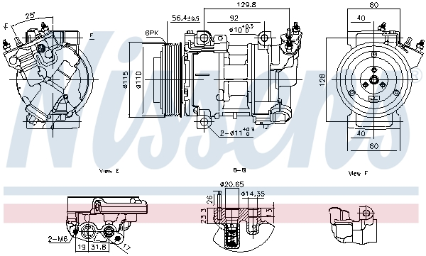 MAHLE ACP 825 000S Kompressor, klimaanlegg