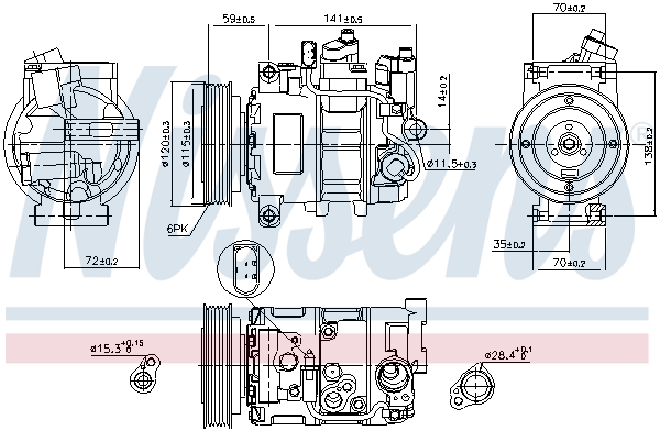 NISSENS 89111 Compressore, Climatizzatore-Compressore, Climatizzatore-Ricambi Euro