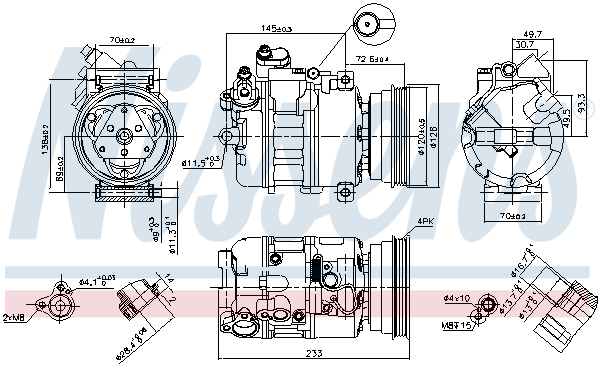 NISSENS 89112 Compressore, Climatizzatore-Compressore, Climatizzatore-Ricambi Euro