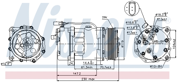 NISSENS 89117 Compressore, Climatizzatore-Compressore, Climatizzatore-Ricambi Euro