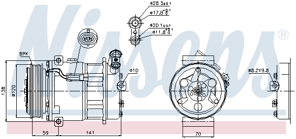 NISSENS 89124 Compressore, Climatizzatore-Compressore, Climatizzatore-Ricambi Euro