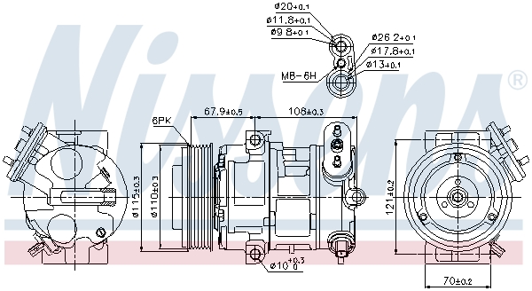 NISSENS 89126 Compressore, Climatizzatore-Compressore, Climatizzatore-Ricambi Euro