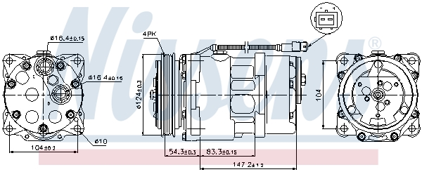 NISSENS 89145 Compressore, Climatizzatore-Compressore, Climatizzatore-Ricambi Euro