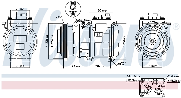 NISSENS 89154 Compressore, Climatizzatore-Compressore, Climatizzatore-Ricambi Euro