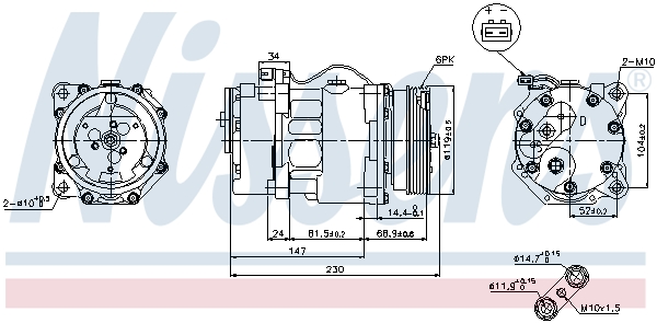 NISSENS 89165 Compressore, Climatizzatore-Compressore, Climatizzatore-Ricambi Euro