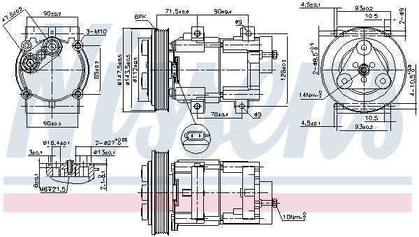 NISSENS 89190 Compressore, Climatizzatore