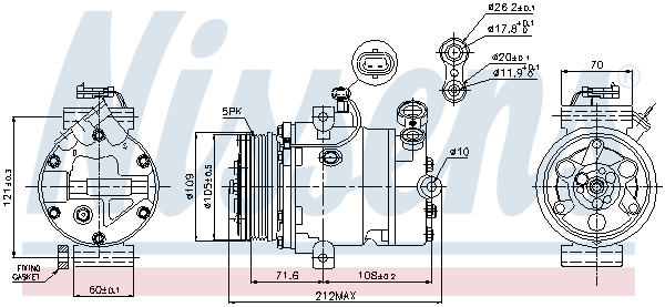 NISSENS 89196 Compressore, Climatizzatore-Compressore, Climatizzatore-Ricambi Euro