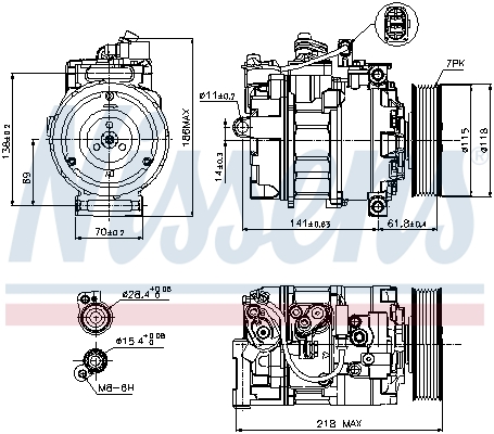 NISSENS 89210 Compressore, Climatizzatore-Compressore, Climatizzatore-Ricambi Euro