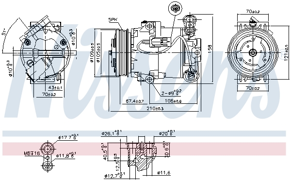 NISSENS 89215 Compressore, Climatizzatore-Compressore, Climatizzatore-Ricambi Euro