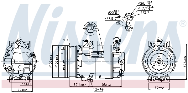 NISSENS 89222 Compressore, Climatizzatore-Compressore, Climatizzatore-Ricambi Euro