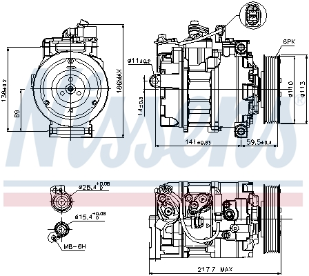 NISSENS 89223 Compressore, Climatizzatore-Compressore, Climatizzatore-Ricambi Euro