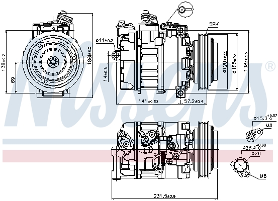 NISSENS 89231 Compressore, Climatizzatore