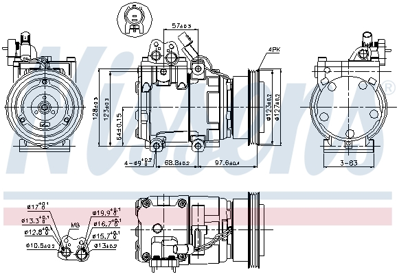 NISSENS 89264 Compressore, Climatizzatore-Compressore, Climatizzatore-Ricambi Euro