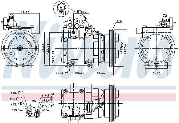 NISSENS 89274 Compressore, Climatizzatore-Compressore, Climatizzatore-Ricambi Euro