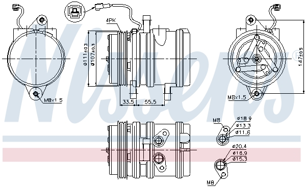 NISSENS 89275 Compressore, Climatizzatore-Compressore, Climatizzatore-Ricambi Euro