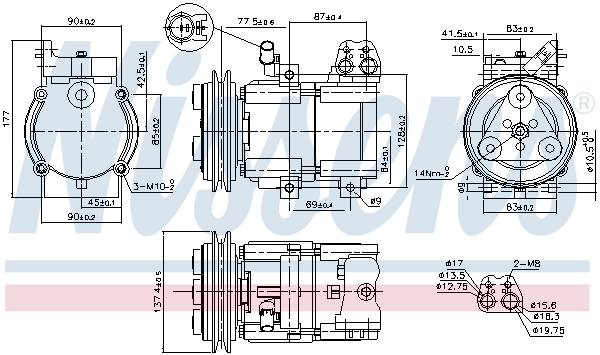 NISSENS 89283 Compressore, Climatizzatore-Compressore, Climatizzatore-Ricambi Euro