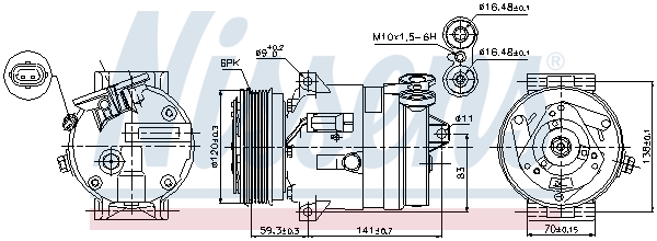 NISSENS 89284 Compressore, Climatizzatore-Compressore, Climatizzatore-Ricambi Euro