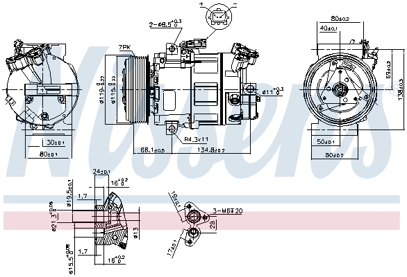 NISSENS 89313 Compressore, Climatizzatore-Compressore, Climatizzatore-Ricambi Euro