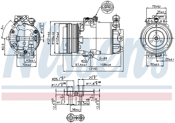 NISSENS 89322 Compressore, Climatizzatore