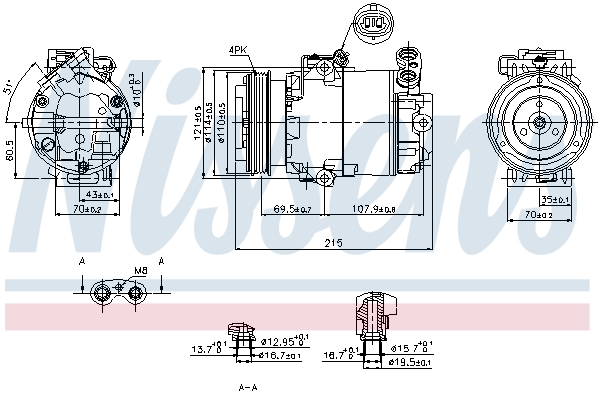 NISSENS 89333 Compressore, Climatizzatore-Compressore, Climatizzatore-Ricambi Euro