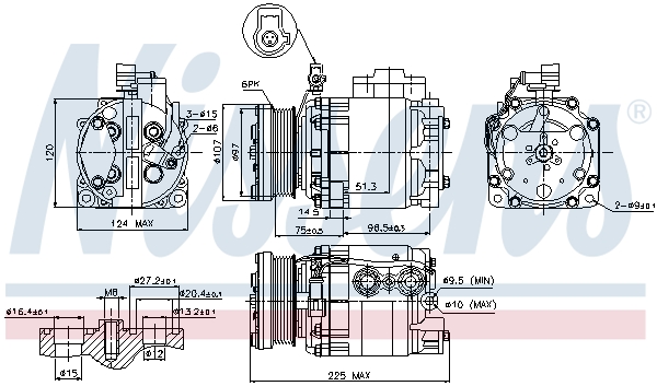 NISSENS 89354 Compressore, Climatizzatore-Compressore, Climatizzatore-Ricambi Euro