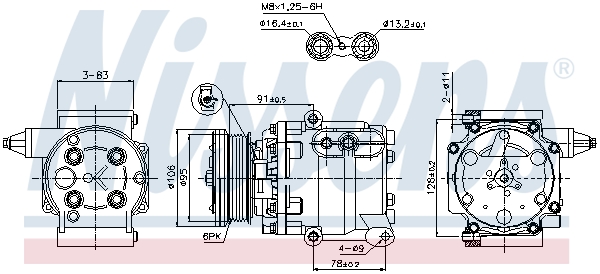 NISSENS 89358 Compressore, Climatizzatore-Compressore, Climatizzatore-Ricambi Euro