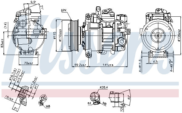 NISSENS 89384 Compressore, Climatizzatore-Compressore, Climatizzatore-Ricambi Euro