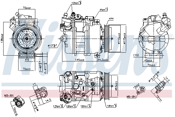 NISSENS 89417 Compressore, Climatizzatore-Compressore, Climatizzatore-Ricambi Euro