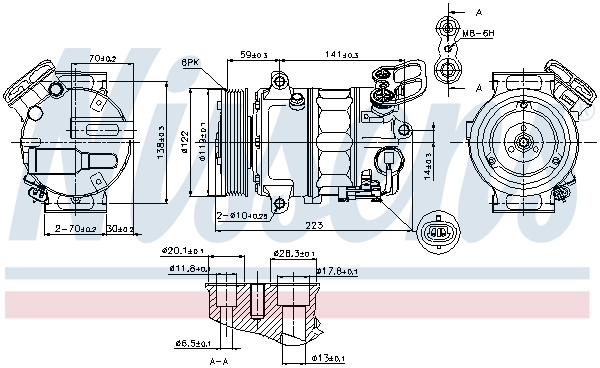 NISSENS 89420 Compressore, Climatizzatore-Compressore, Climatizzatore-Ricambi Euro