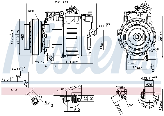 NISSENS 89487 Compressore, Climatizzatore-Compressore, Climatizzatore-Ricambi Euro