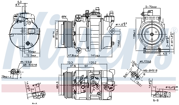 NISSENS 89496 Compressore, Climatizzatore-Compressore, Climatizzatore-Ricambi Euro
