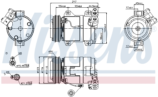 NISSENS 89519 Compressore, Climatizzatore-Compressore, Climatizzatore-Ricambi Euro