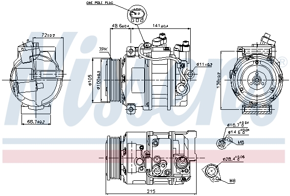 NISSENS 89520 Compressore, Climatizzatore-Compressore, Climatizzatore-Ricambi Euro