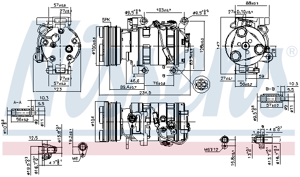NISSENS 89550 Compressore, Climatizzatore-Compressore, Climatizzatore-Ricambi Euro