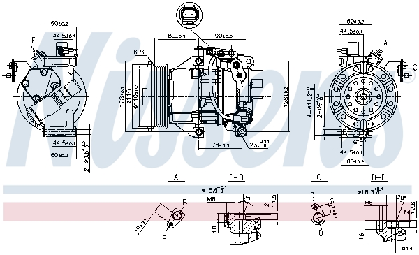 NISSENS 89554 Compressore, Climatizzatore-Compressore, Climatizzatore-Ricambi Euro