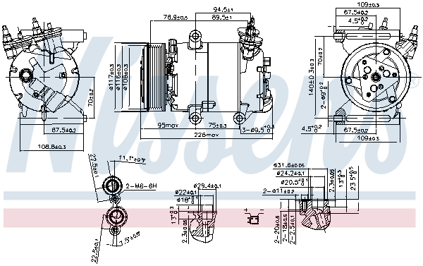 NISSENS 89571 Compressore, Climatizzatore-Compressore, Climatizzatore-Ricambi Euro