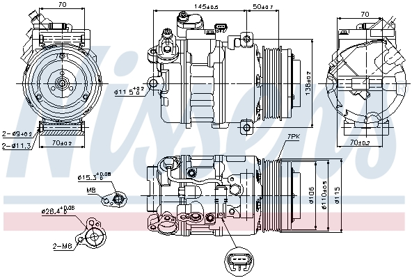 NISSENS 89574 Compressore, Climatizzatore-Compressore, Climatizzatore-Ricambi Euro