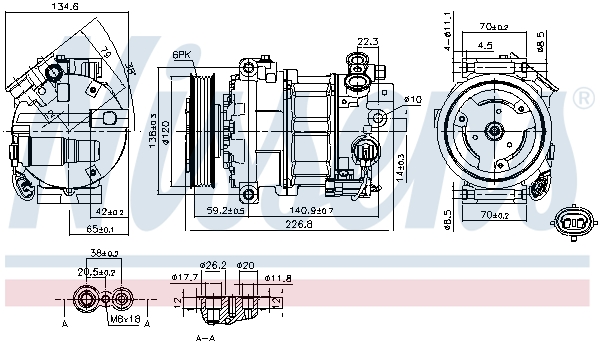 NISSENS 89584 Compressore, Climatizzatore-Compressore, Climatizzatore-Ricambi Euro