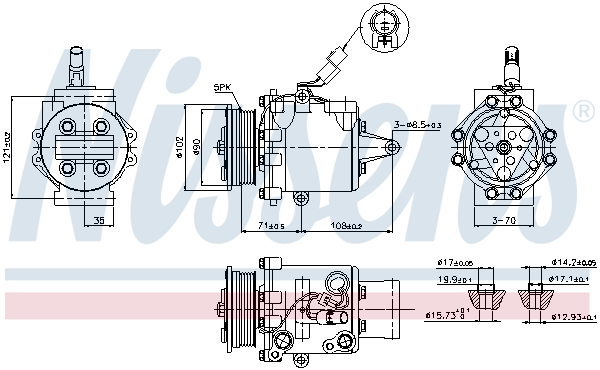 NISSENS 89591 Compressore, Climatizzatore-Compressore, Climatizzatore-Ricambi Euro