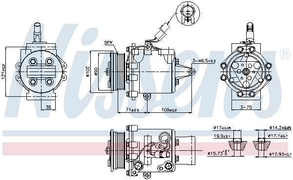 NISSENS 89591 Compressore, Climatizzatore