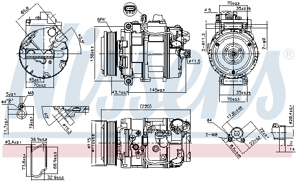 NISSENS 89599 Compressore, Climatizzatore-Compressore, Climatizzatore-Ricambi Euro