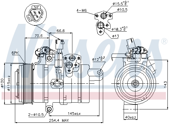 NISSENS 89607 Compressore, Climatizzatore-Compressore, Climatizzatore-Ricambi Euro